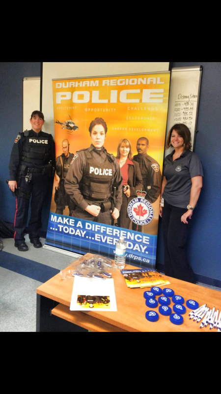 We're excited to be at the Trios College job fair in Oshawa, talking with students about a career in policing.