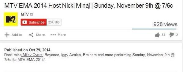 Apresentação de Miley no EMA 2014 CONFIRMADA!