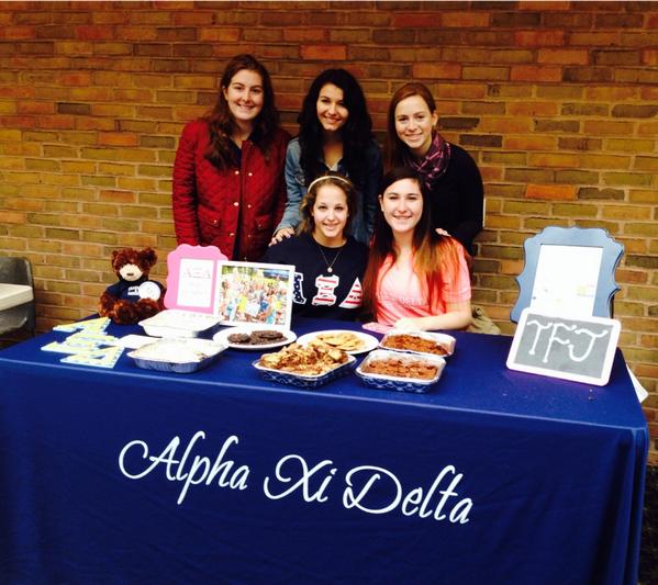 FandMAXiD's tweet photo. The AXiD's are tabling today in the College Center! Come get to know us with some free baked goods! http://t.co/hqoYmrxsfV