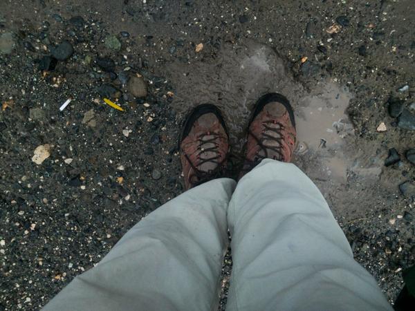 outofedenwalk's tweet photo. The ground beneath Paul's feet: wet from the deluge #milestone23 #Turkey http://t.co/c2N3B15v4C