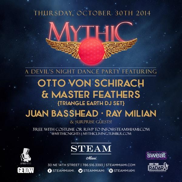 GETLOWMIA's tweet photo. Our new party Mythic starts tonight at @steammiami with guest DJ @ottovonschirach! #Miami http://t.co/1pcP2I9QR http://t.co/nUCIyBnxu1