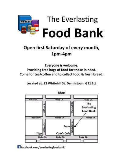 Our food bank flyer. Please re-tweet so we can reach more people #foodbank #glasgow #dennistoun