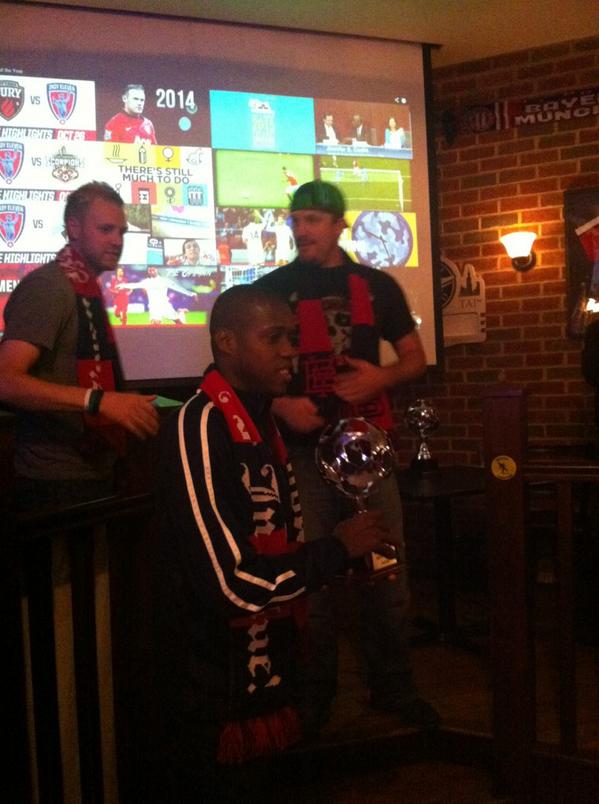 IndyEleven's tweet photo. #jhulliam accepts #BYBawards for the Goal of the Year for his strike vs MNU in Oct 11 http://t.co/tYX6p9EQ7F