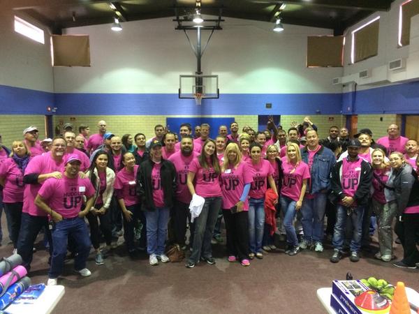 HuddleUpChicago's tweet photo. The big reveal is coming soon....can't wait for the kids to see everything we did! #HuddleUpChicago2014 @TMobile http://t.co/pDntD0LKre