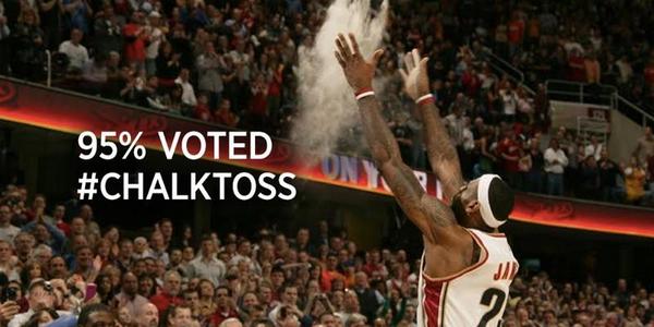 usatodaysports's tweet photo. Yes, @KingJames will be bringing back the chalk toss tonight. http://t.co/vtv0IE3Q2n http://t.co/0jahqb3ai3