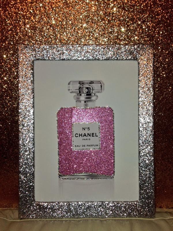 Glittery Chanel, made by me #cocochanel #perfume #glitter #chanel #sparkles  #wallpapers #backgrounds