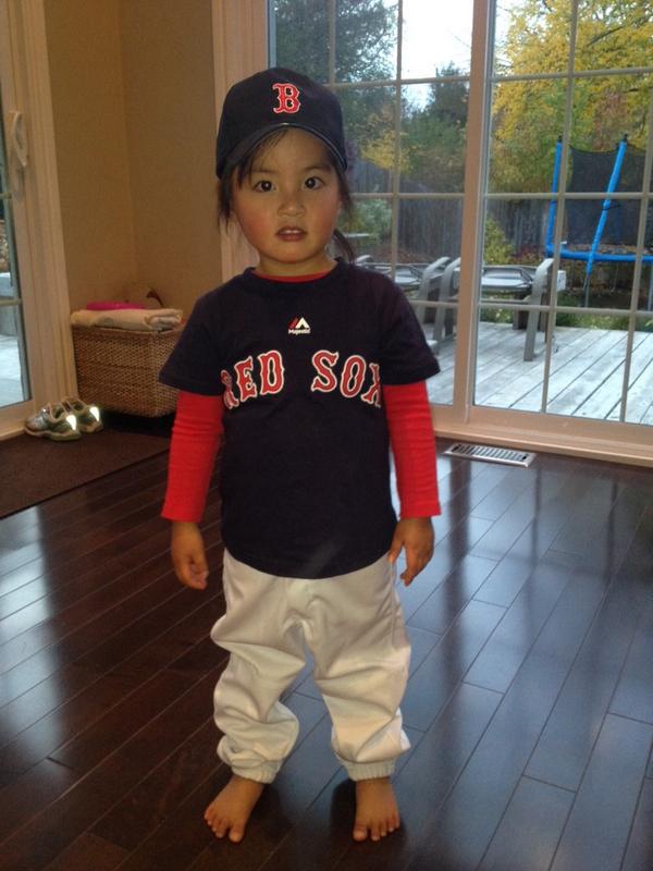 Rowen27's tweet photo. Even though she's a Jays fan @JoeyBats19 my 3 yr old wants to be @davidortiz for Halloween. #bigpapi http://t.co/W6hIqLKHLb