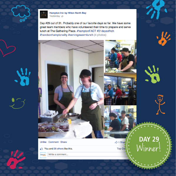 Hamptonality's tweet photo. Day 29 of #31DaysofHOH is the team from Hampton Inn by Hilton North Bay! Congrats! #HamptonFACT http://t.co/c5P8T5wPlF