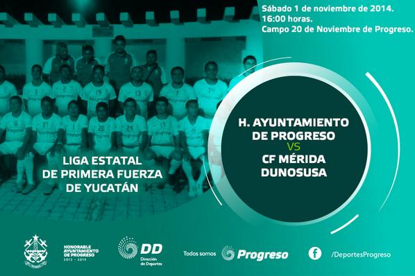 AyunProgresoYuc's tweet photo. ¡Vamos por el liderato de la Liga Estatal de Primera Fuerza! #VamosProgreso

http://t.co/TlVPfc9WEa http://t.co/Jp3siL1Hsq
