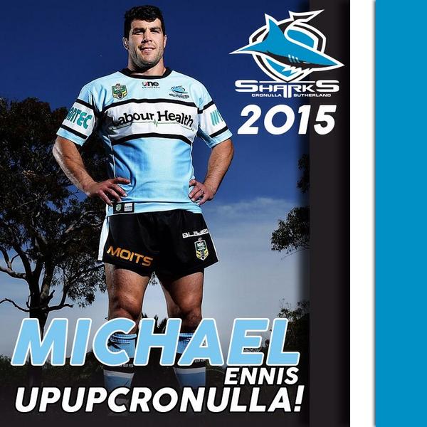 cronullasharks's tweet photo. RETWEET to welcome Michael Ennis to the mighty Black, White &amp; Blue #UpUpCronulla http://t.co/qU8iAW8Q9E