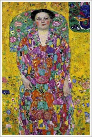 bit.ly/1Ckv830グスタフ クリムト 作品 絵画 パトロンであったオットー・プリマフェージの妻オイゲニア・プリマフェージを描いた作品。【オイゲニア・プリマフェージの肖像】