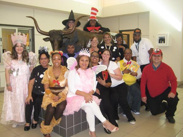 Lewis_Longhorns's tweet photo. Our teachers are in character for book parade! Reading is fundamental! #4excellence #springisd http://t.co/7yuL6gz2KL