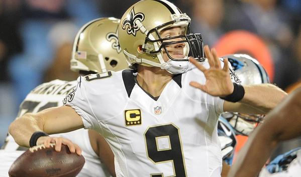 Saints's tweet photo. #Saints lead 14-0 at halftime! #NOvsCAR http://t.co/zRvdzJUsa4