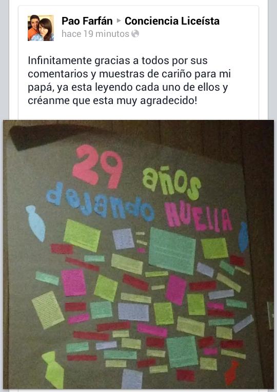 ConcienciaLG's tweet photo. Palabras de agradecimiento de una de la hijas de nuestro querido profesor Fredy Farfán http://t.co/0kiYTAqOwD