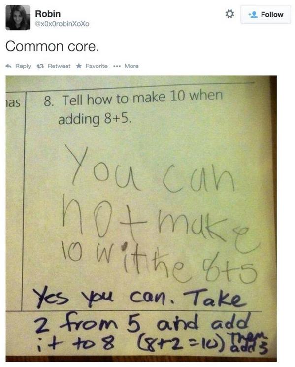 OTLMBlog's tweet image. Kids are smarter than we think! #bonuspoints #commoncore #MakeItStop
