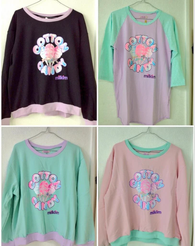 milklim コットンキャンディ長袖Tシャツ　fancy 　かわいい古着 X on X / X