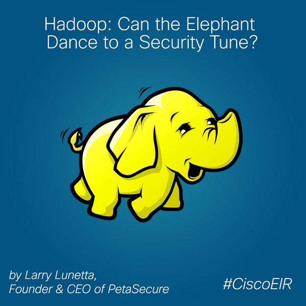 CiscoSecure's tweet photo. Can the elephant dance to a #security tune? http://t.co/Sb9wyyjGV0 via @petasecure #hadoop #NCSAM http://t.co/wDDNpC1LQg