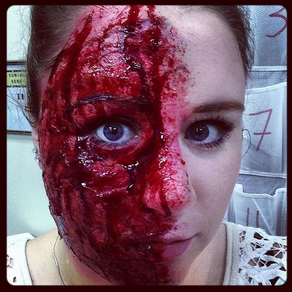 MsGibbsTheatre's tweet photo. Happy Halloween y'all!!! #EWAspiritweek #HalloweenCostumes #Halloween2014 #halloweenmakeup #gross http://t.co/ufifrwWovp