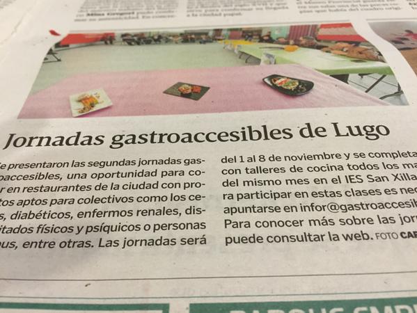 los4larpeiros's tweet photo. RT @encarnalago: Jornadas Gastroaccesibles en Lugo http://t.co/D7VmLbRmcz