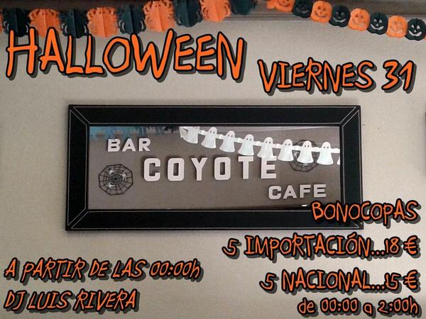 BarCoyote_'s tweet photo. ESTA NOCHE FIESTA DE HALLOWEEN!!! http://t.co/PKruQLPMRP