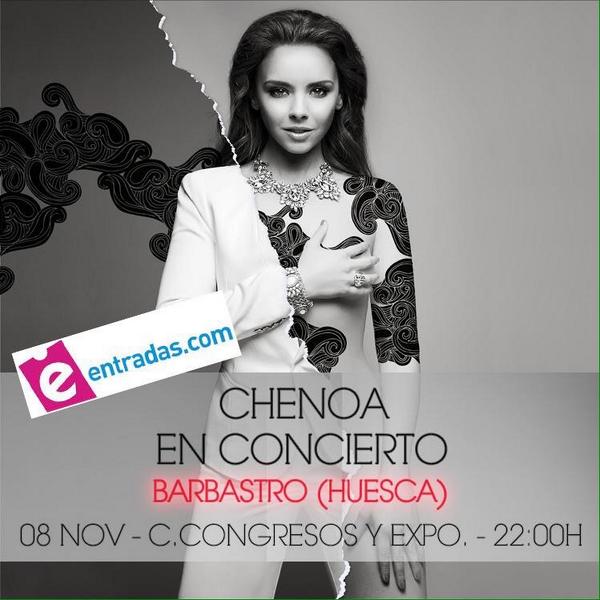 chenoafanclub's tweet photo. CONCIERTO de @Chenoaoficial en #Barbastro #Huesca 08/11 en C.Congresos y Exposic. 22h.Entradas http://t.co/9JOAuKSBXv http://t.co/L1impBOggq