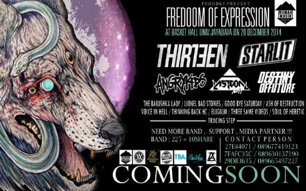 Lebih lanjut bisa DM yah "<a href="/RMImanagement/">RumahMusikIndie</a>: <a href="/mayisayofficial/">MAY I SAY</a> "Freedom Of Expression" 20dec14 <a href="/Basket/">Basket</a> Hall Jayabaya "