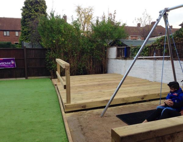 reporterbexyd's tweet photo. Remember the volunteers transforming a garden for disabled 4 yr old Zidaan? Here's the finished result!@BBCNottingham http://t.co/I03YLzNTHU
