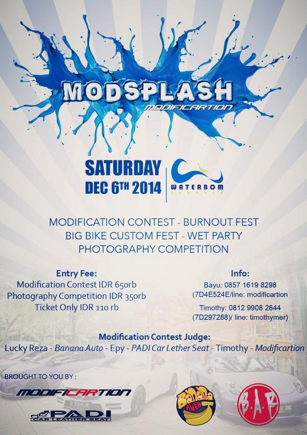 #modsplash 2014 @ dec 6th 2014!! Regist is now open for car mod contest only 650rb/car <a href="/BananaAuto/">Banana Auto</a> <a href="/BenhilAuto1609/">Benhil Auto gaRage</a>