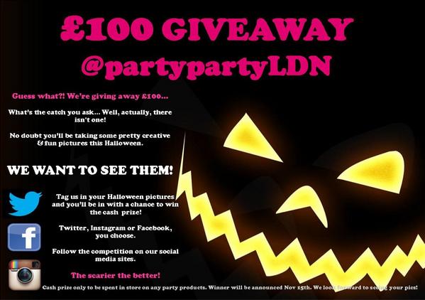 partypartyLDN's tweet photo. @LondonNow remember to tag us in your crazy Halloween pictures for a chance to win £100! 👻🎃😱 #wewanttosee http://t.co/RLXCPglon9