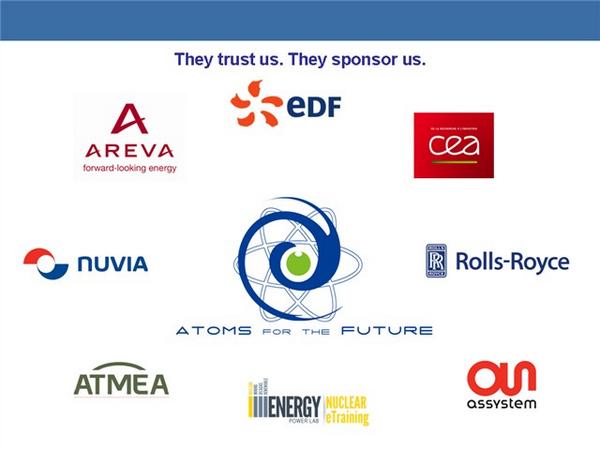 SFENjg's tweet photo. Merci à nos sponsors! @EDFofficiel @AREVAfr @CEA_Recherche @rollsroyce @anewpath2growth @EnergyPowerLab #Atmea #Nuvia http://t.co/3Qjz2mO7WB
