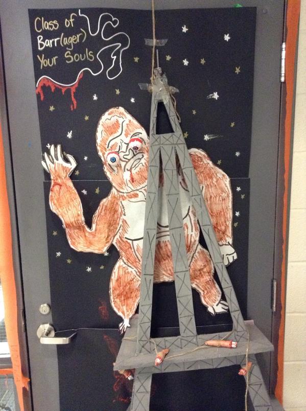 cabarrager's tweet photo. Wow! Check out the drama room door! Incredible work, Sharanya and Rhea!#castleproud http://t.co/jLCB2vppCv