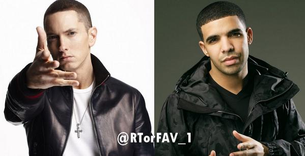 RTorFAV_1's tweet photo. REQUESTED 
RT for Eminem 
FAV for Drake http://t.co/OzpWWhUYRh