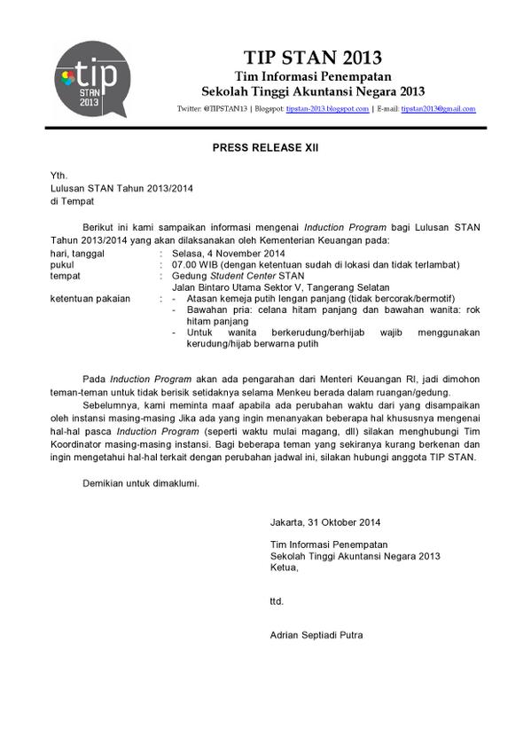 TIPSTAN13's tweet photo. Press Release XII keseluruhan http://t.co/svsstaUDHQ