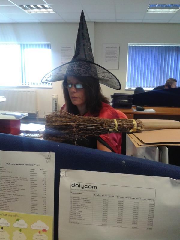 Dalycom1's tweet photo. Julie's just arrived with her broomstick! http://t.co/csTNOTinCI