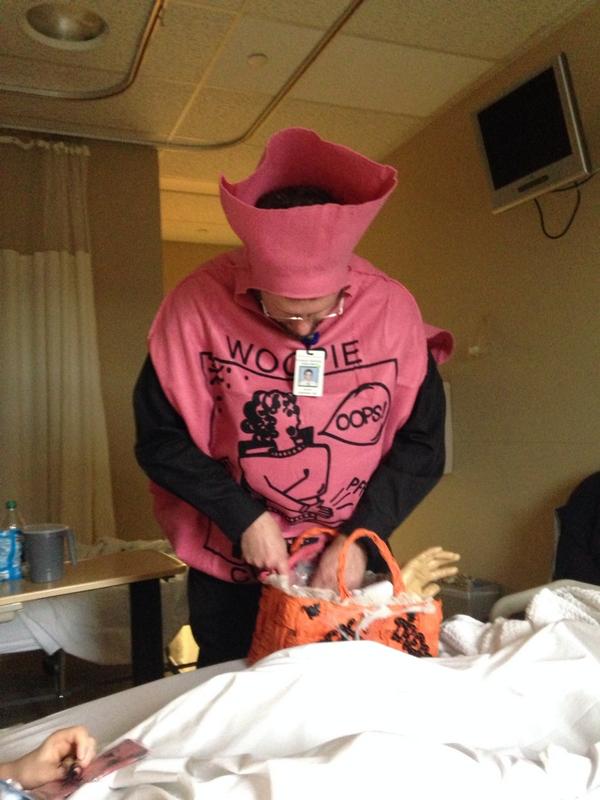 What a great doctor! Thank you danbury hospital for cheering up a kid who is missing Halloween.