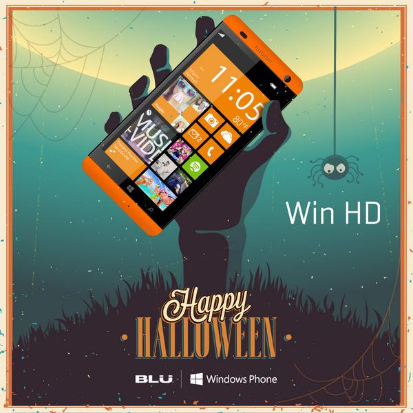 BLU_Products's tweet photo. Have a safe and Happy Halloween from your spooky friends at BLU! #BLUProducts #BoldLikeUs #WinHD #Windows #Cortana http://t.co/jjoKRHHwC6
