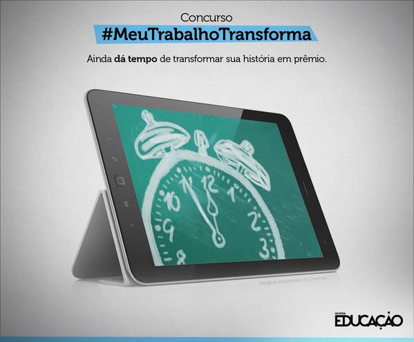 editorasegmento's tweet image. Professores, ainda dá tempo de participar do concurso #MeuTrabalhoTransforma. 

Acesse: bit.ly/segmentotransf…