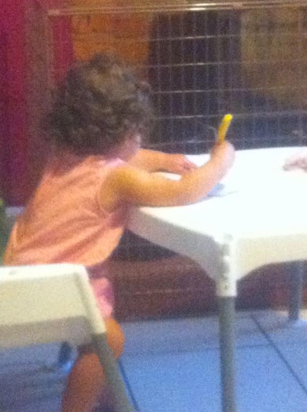 loopylisa69's tweet image. I'm doing paper work &amp;amp; my baby girl is copying #learningearly