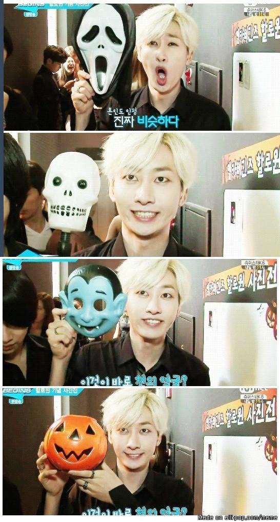 allkpop's tweet photo. Super Junior's Hyukjae faces of Halloween - From: http://t.co/mox1Z2UmNM http://t.co/liaLDCJO57