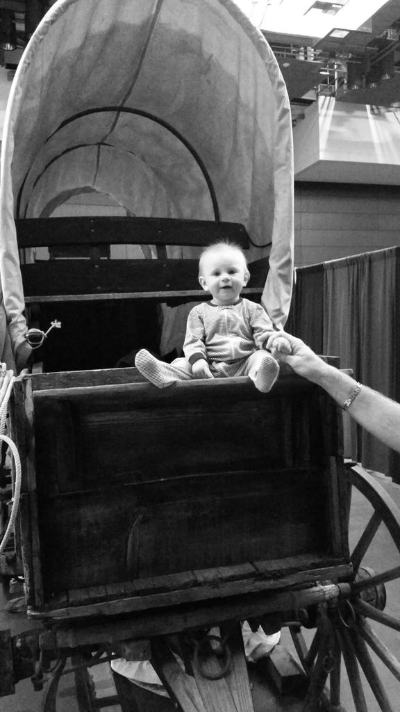 Lil cowboy on the chuckwagon #TCSS2014 #historybaby