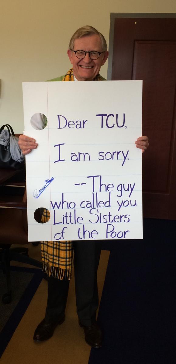 gordongee's tweet photo. Working on some signs for @CollegeGameDay! Here is one for my friends at @TCU_Athletics. http://t.co/IVJw0wm3wY
