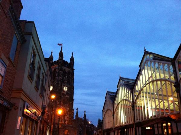AquaDesignGroup's tweet photo. A very nice shot of @SKOldTown at night :) #Stockport #Hertigate http://t.co/qgs6zYpvmZ