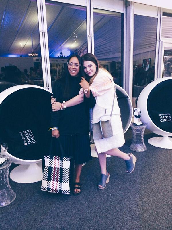 ELLESouthAfrica's tweet photo. @RayaRossi &amp; tarryno supporting our Elle Rising Star finalists wearing @tamara_c_dyson @kellibotha &amp; @FrancesPauls http://t.co/Ciz3Y3JQFV