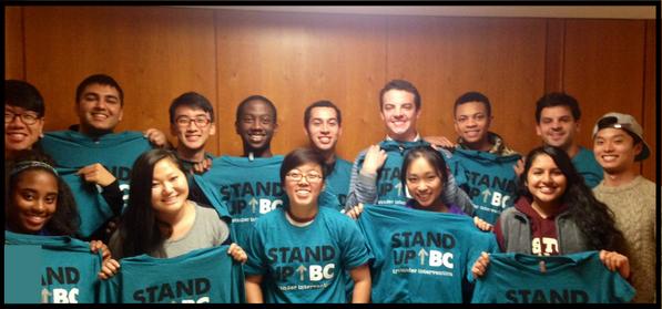 BCBystander's tweet photo. @FACESCouncil has challenged @BostonCollegeVC, Freshman League, and KSA to go through Bystander Training! #StandUpBC http://t.co/acEESPIIao