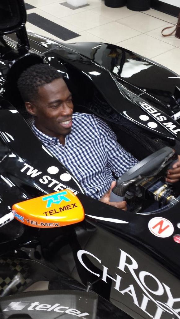 AstonMartinF1's tweet photo. Back at HQ, we had a very special guest today - Olympic 200m sprinter @ChristianM200. He's used to going fast! http://t.co/CKOVhrB6bR