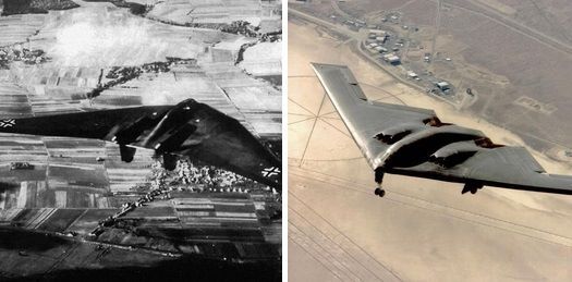 War History Online On The Left The German Horten Ho 229 The First Stealth Bomber 1944 On The Right The U S B 2 Spirit 19 Http T Co H3xeu6nsfe