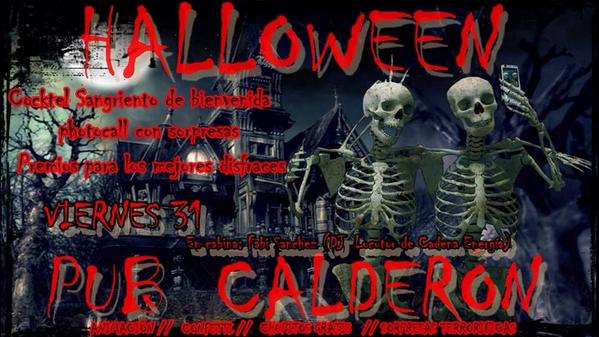 Esta noche nos vemos en <a href="/pubcalderon/">pub calderon</a> con la noche más terrorífica te atrevessssss????