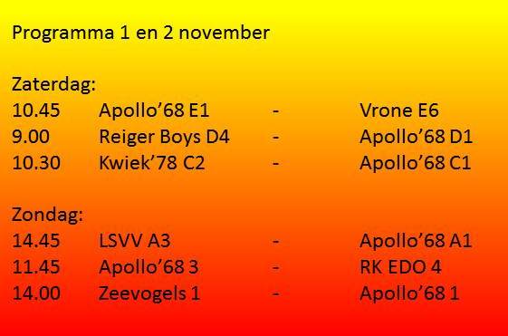 Programma van dit weekend!