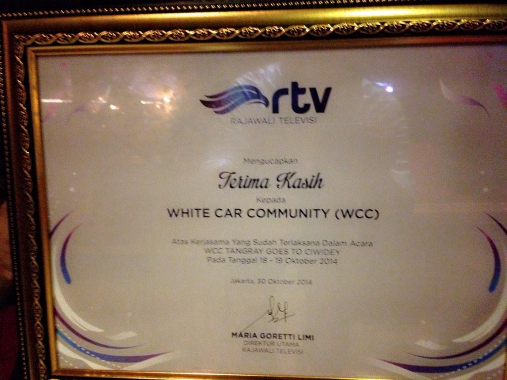 WCC mendapat ucapan terima kasih dari Rajawali TV atas kerjasama liputan touring. <a href="/rajawalitv/">rajawalitv</a>
