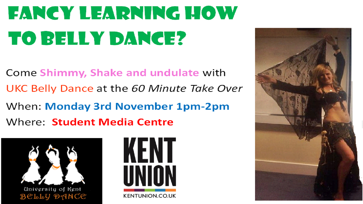 UKCBellyDance's tweet photo. Come 'Shimmy, Shake and Undulate' with us for free! Mon 1-2pm ,Student Media Centre :)  @KentUnion @UKCStudent http://t.co/nLhu4STKk7